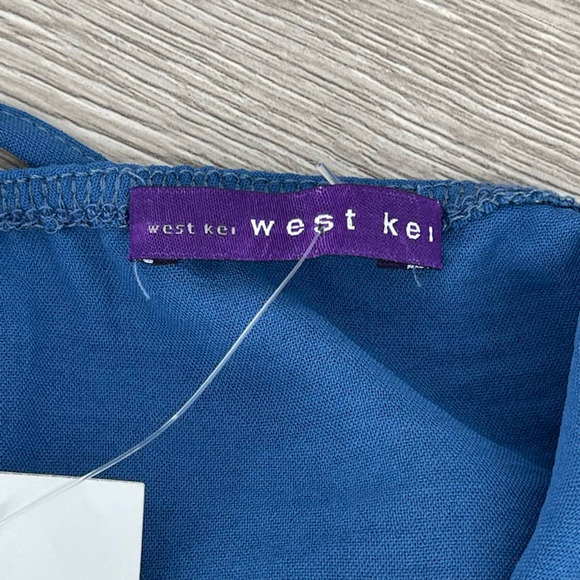 NWT - West Kei Cami Slip Hi-Low Bias Cut Midi Dress in Royal Blue - Size XS - Picture 2 of 10